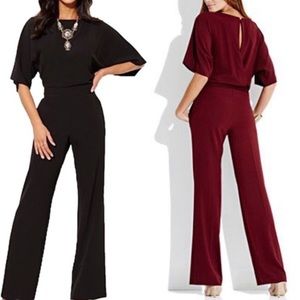 NWT New York & Company Burgundy Jumpsuit